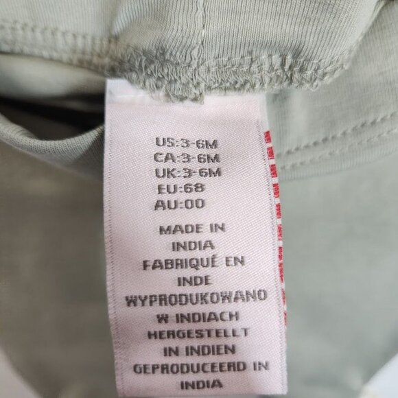 New Baby Leggings‎ with cinched Ankles in sage Green Size 3-6 Months - Picture 4 of 5